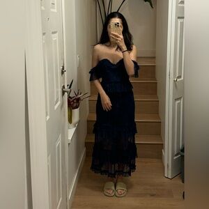 New! Bardot navy lace formal night dress